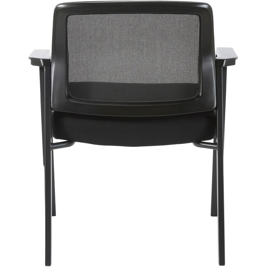 Lorell Big & Tall Mesh Low-Back Guest Chair - Fabric Seat - Mesh Back - Steel Frame - Low Back - Black - 1 Each. Picture 7