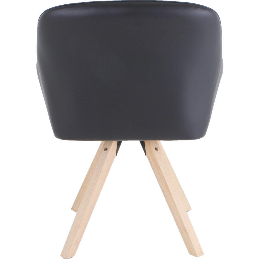 Lorell Natural Wood Legs Modern Guest Chair - Four-legged Base - Black - 1 Each. Picture 4