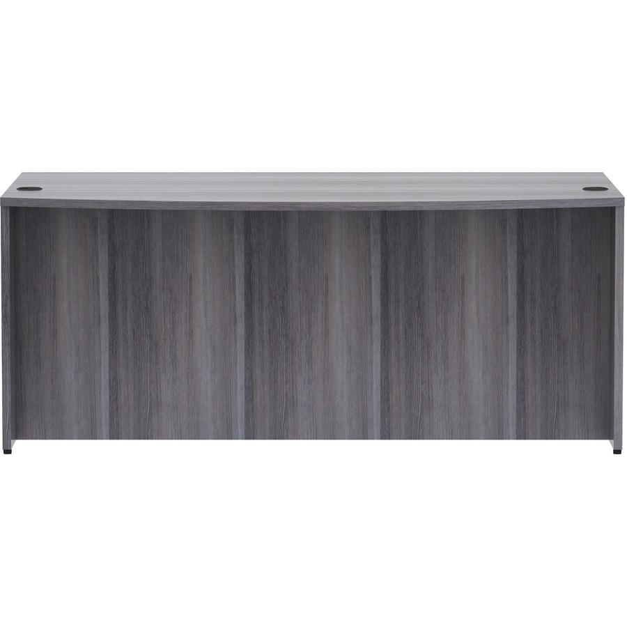 Lorell Essentials Series Bowfront Desk Shell - 72" x 41.4"29.5" Desk Shell, 1" Top - Bow Front Edge - Finish: Weathered Charcoal Laminate. Picture 5
