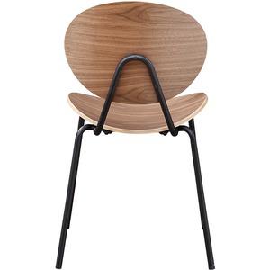 Lorell Bentwood Cafe Chairs - Plywood Seat - Plywood Back - Metal, Powder Coated Steel Frame - Walnut - 2 / Carton. Picture 7