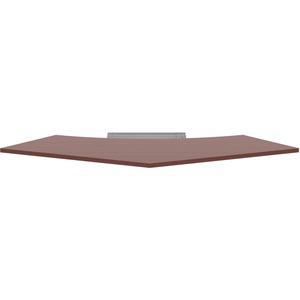 Lorell Relevance Series Curve Worksurface for 120 Workstations - Mahogany Rectangle Top - Contemporary Style - 47.25" Table Top Length x 34.13" Table Top Width x 1" Table Top ThicknessAssembly Require. Picture 3