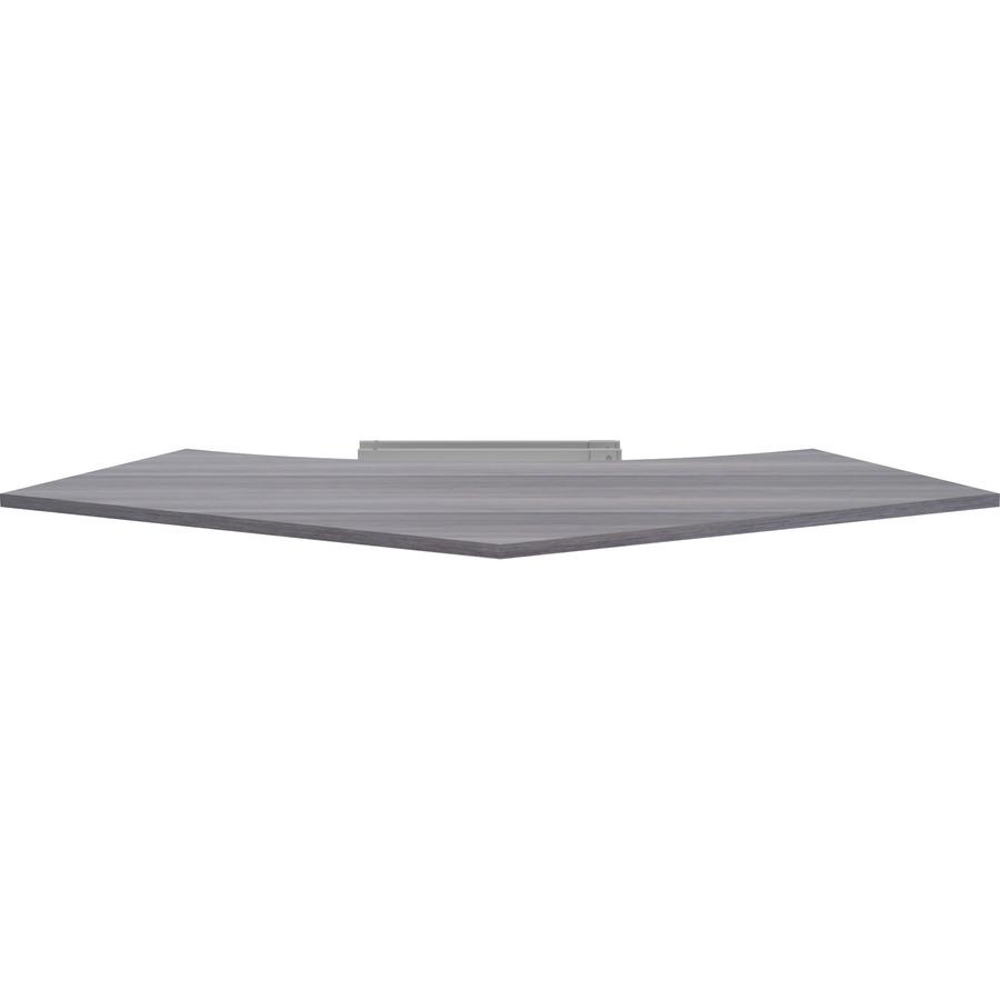 Lorell Relevance Series Curve Worksurface for 120 Workstations - Weathered Charcoal Laminate Rectangle Top - Contemporary Style - 47.25" Table Top Length x 34.13" Table Top Width x 1" Table Top Thickn. Picture 4