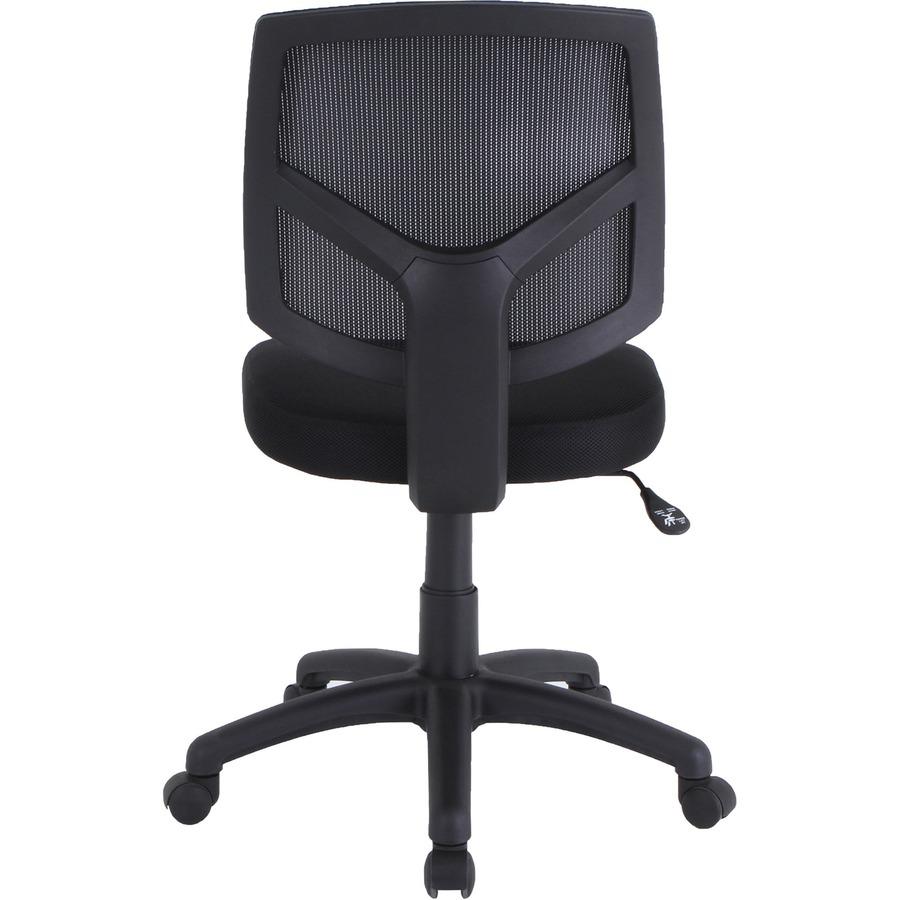 Lorell Mesh Back Task Chair - Fabric Seat - Mesh Back - 5-star Base - Black - 1 Each. Picture 10