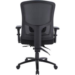 Lorell Big & Tall Mesh Back Chair - Fabric Seat - Black - Armrest - 1 Each. Picture 11