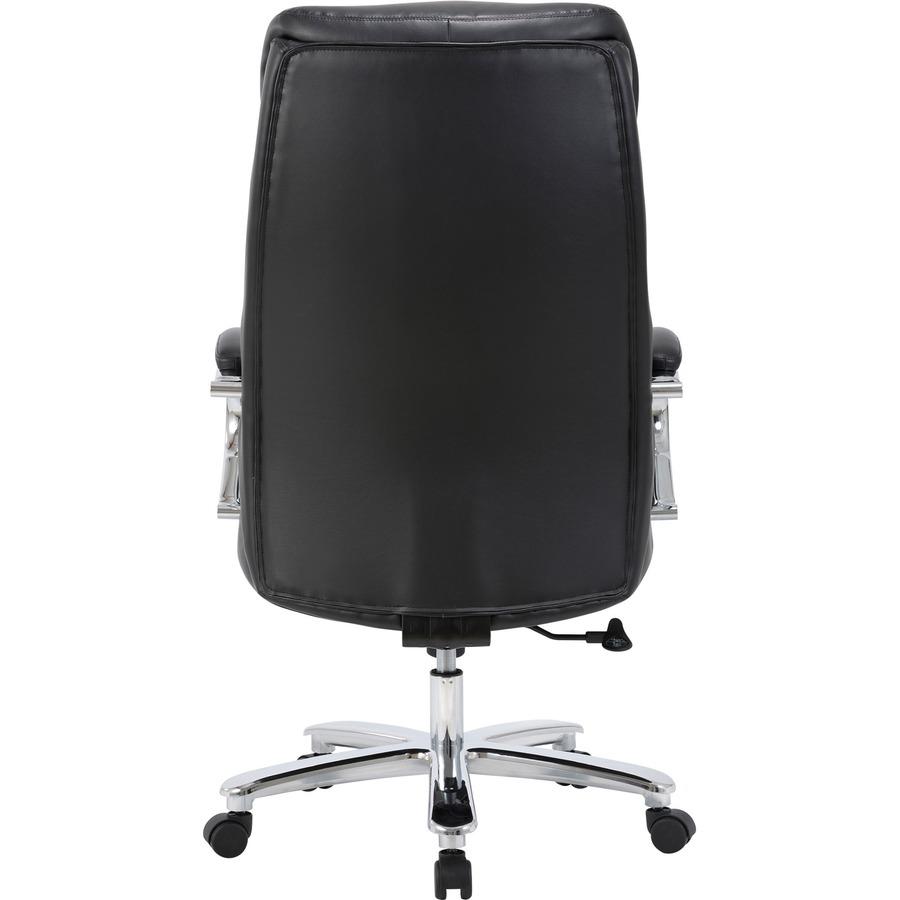 Lorell Big & Tall High-Back Chair - Bonded Leather Seat - Black Bonded Leather Back - High Back - Black - Armrest - 1 Each. Picture 9