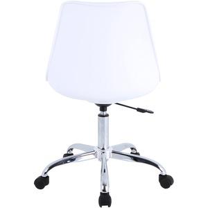 Lorell PVC Shell Task Chair - Plastic, Polyurethane Seat - Chrome Frame - 5-star Base - White - 1 Each. Picture 3