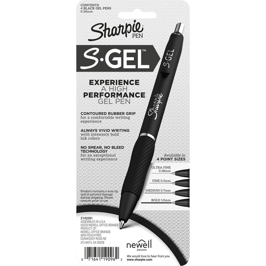 Sharpie S-Gel Pens - 0.38 mm Pen Point Size - Black Gel-based Ink - 4 / Pack. Picture 3