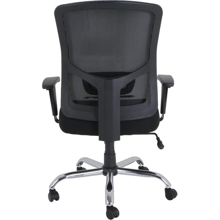 Lorell Big & Tall Mid-back Task Chair - Fabric Seat - Mid Back - 5-star Base - Black - 1 Each. Picture 4