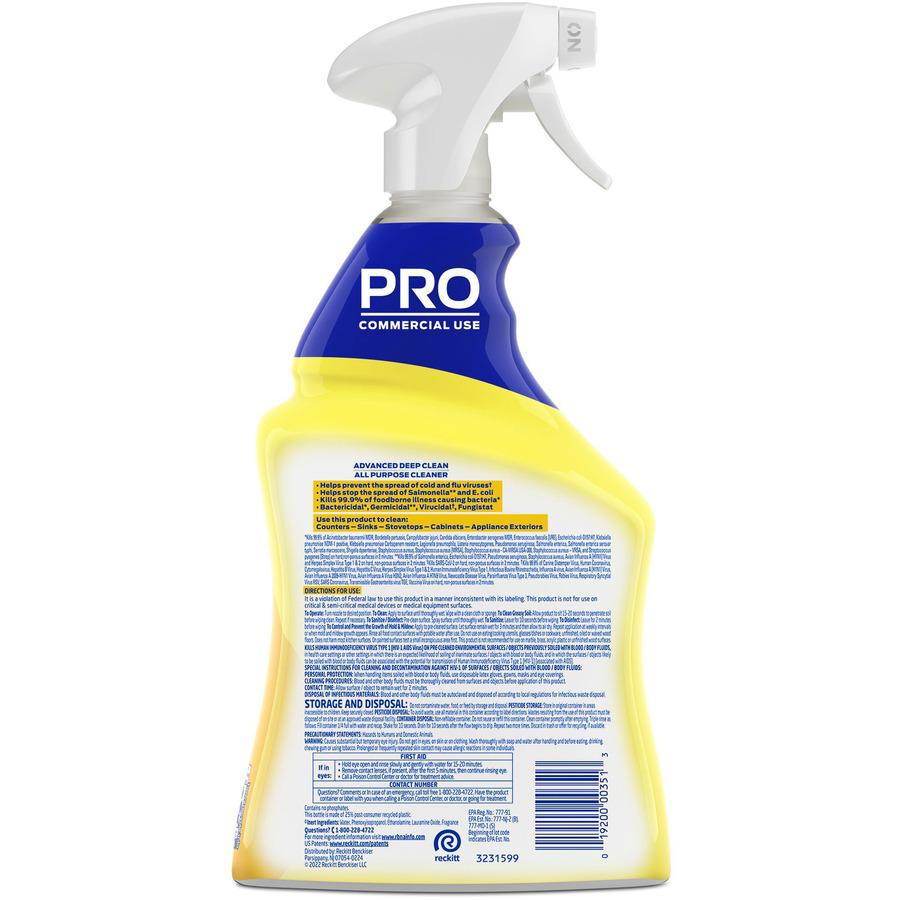 Lysol Advanced Deep Cleaner - Spray - 32 oz (2 lb) - Lemon Breeze Scent - 1 Each - Clear. Picture 4