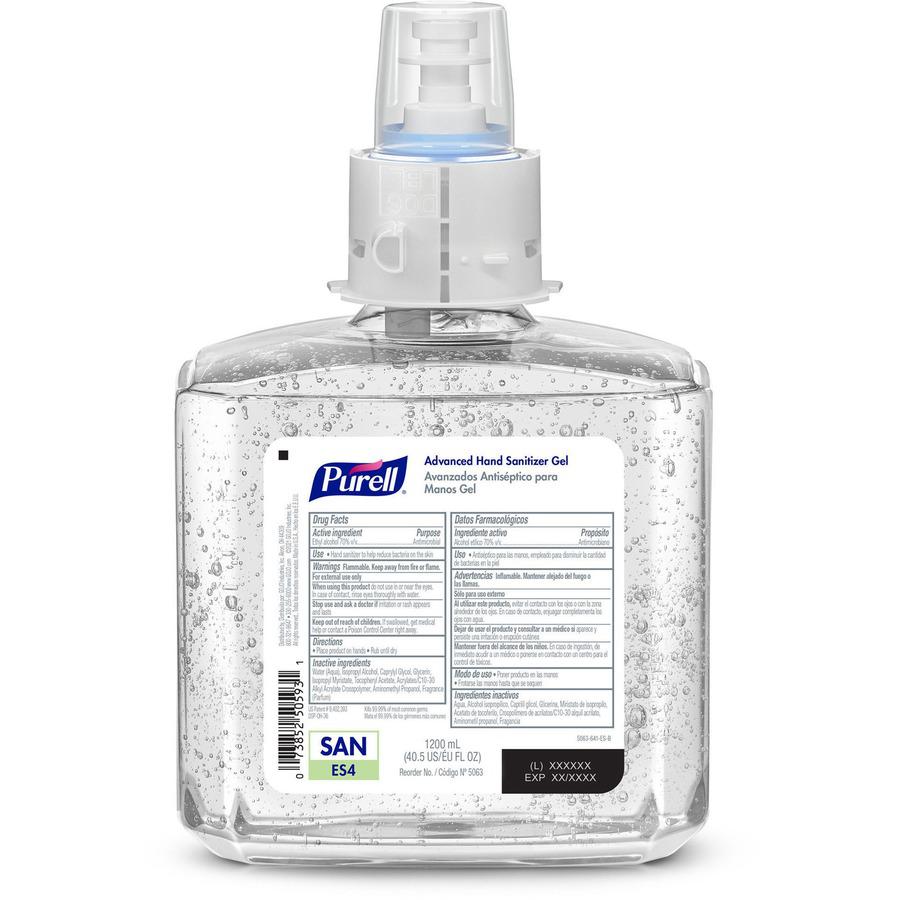 PURELL&reg; Advanced Hand Sanitizer Gel Refill - Citrus, Fruity Scent - 40.6 fl oz (1200 mL) - Kill Germs - Hand, Skin - Clear - Dye-free, Hygienic - 2 / Carton. Picture 3