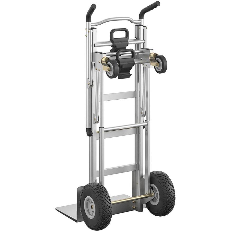 Cosco 3-in-1 Assist Series Hand Truck - 1000 lb Capacity - 4 Casters - Aluminum - x 19" Width x 21" Depth x 47.5" Height - Silver Gray - 1 Each. Picture 2