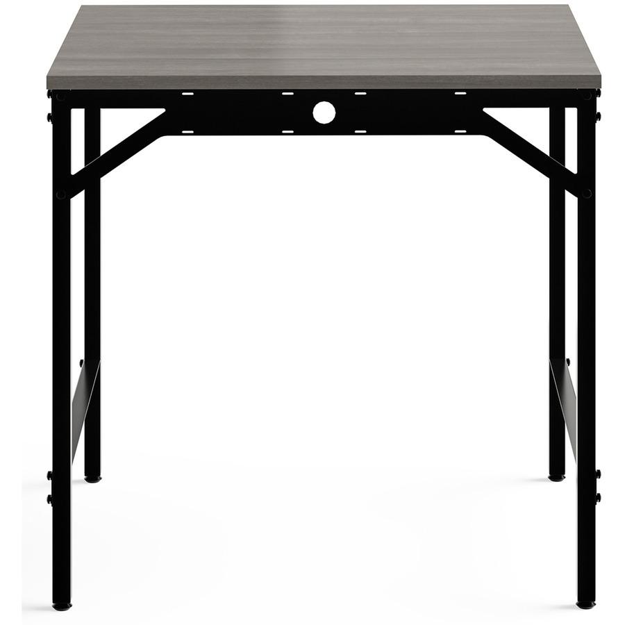 Safco Simple Study Desk - Neowalnut Rectangle, Laminated Top - Black Powder Coat Four Leg Base - 4 Legs - 30.50" Table Top Width x 23.50" Table Top Depth x 0.75" Table Top Thickness - 29.50" Height - . Picture 6