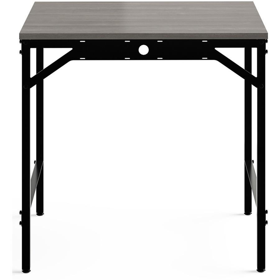 Safco Simple Study Desk - Sterling Ash Rectangle, Laminated Top - Black Powder Coat Four Leg Base - 4 Legs - 30.50" Table Top Width x 23.50" Table Top Depth x 0.75" Table Top Thickness - 29.50" Height. Picture 7