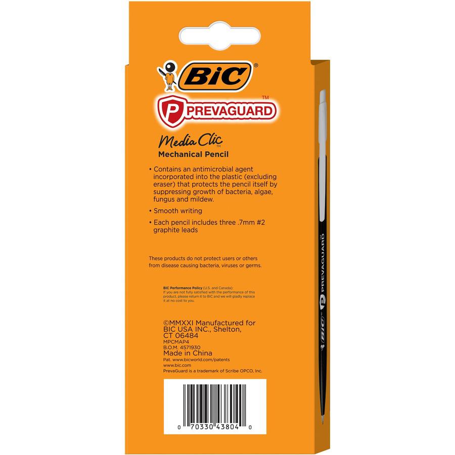 BIC Antimicrobial Mechanical Pencils - 0.7 mm Lead Diameter - Multi Lead - 4 / Pack. Picture 3