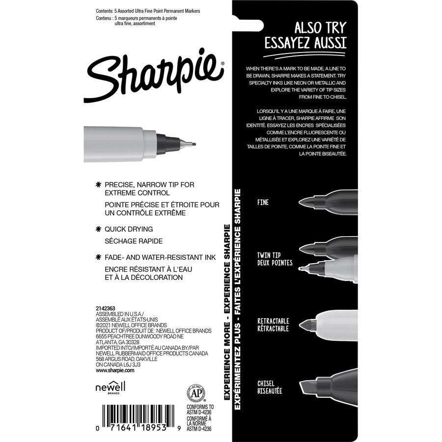 Sharpie Mystic Gems Permanent Markers - Ultra Fine Marker Point - Multi - 5 / Pack. Picture 3