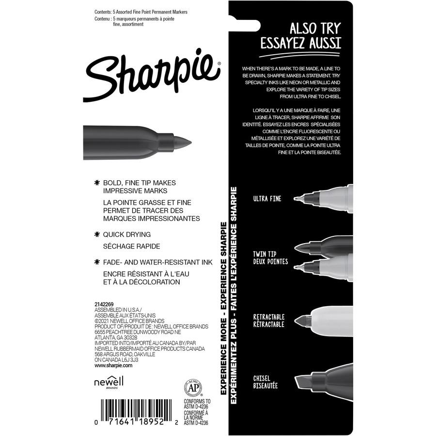 Sharpie Mystic Gems Permanent Markers - Fine Marker Point - Multi - 5 / Pack. Picture 3