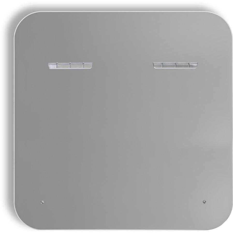 U Brands Magnetic White Glass Dry-Erase Board, 35" X 35" - 35" (3 ft) Width x 35" (3 ft) Height - White Tempered Glass Surface - Square - Horizontal/Vertical - 1 Each. Picture 4