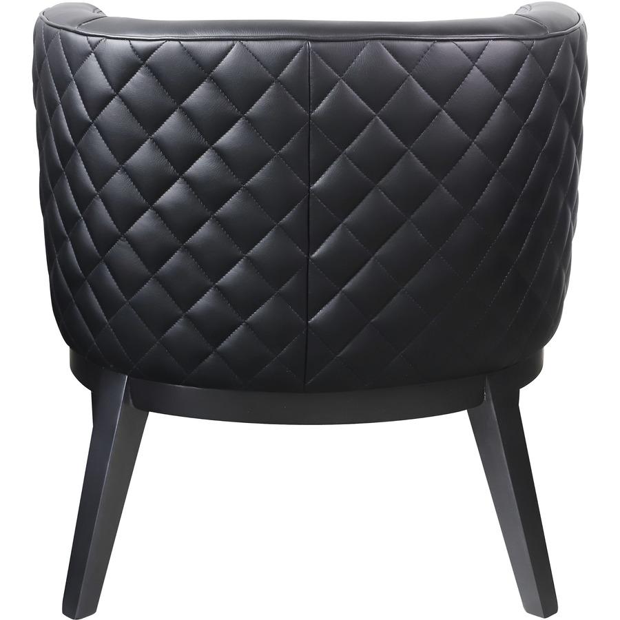 Boss Ava Accent Chair - Black Plush Seat - Black Back - Four-legged Base - 1 Each. Picture 3