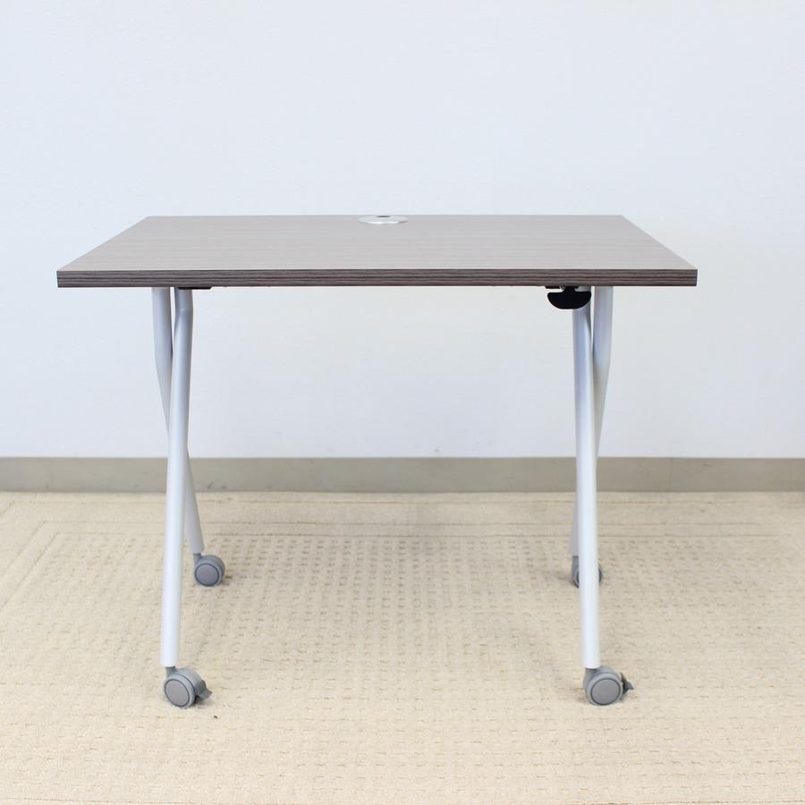Boss Flip Top Training Table - Driftwood Rectangle Top - Four Leg Base - 4 Legs x 36" Table Top Width x 24" Table Top Depth - 29.50" Height - Wood Top Material. Picture 3