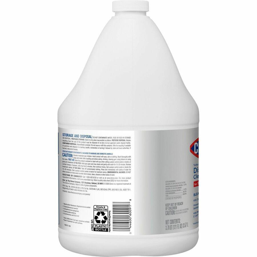 Clorox Turbo Pro Disinfectant Cleaner for Sprayer Devices - 121 fl oz (3.8 quart) - Fresh ScentBottle - 3 / Carton - Bleach-free, Versatile, Antibacterial - White. Picture 10