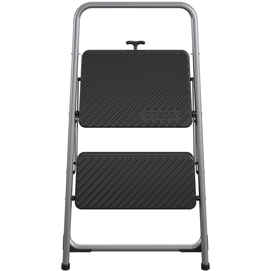 Cosco 2-Step Household Folding Step Stool - 2 Step - 200 lb Load Capacity - 17.3" x 18" x 28.2" - Gray. Picture 5
