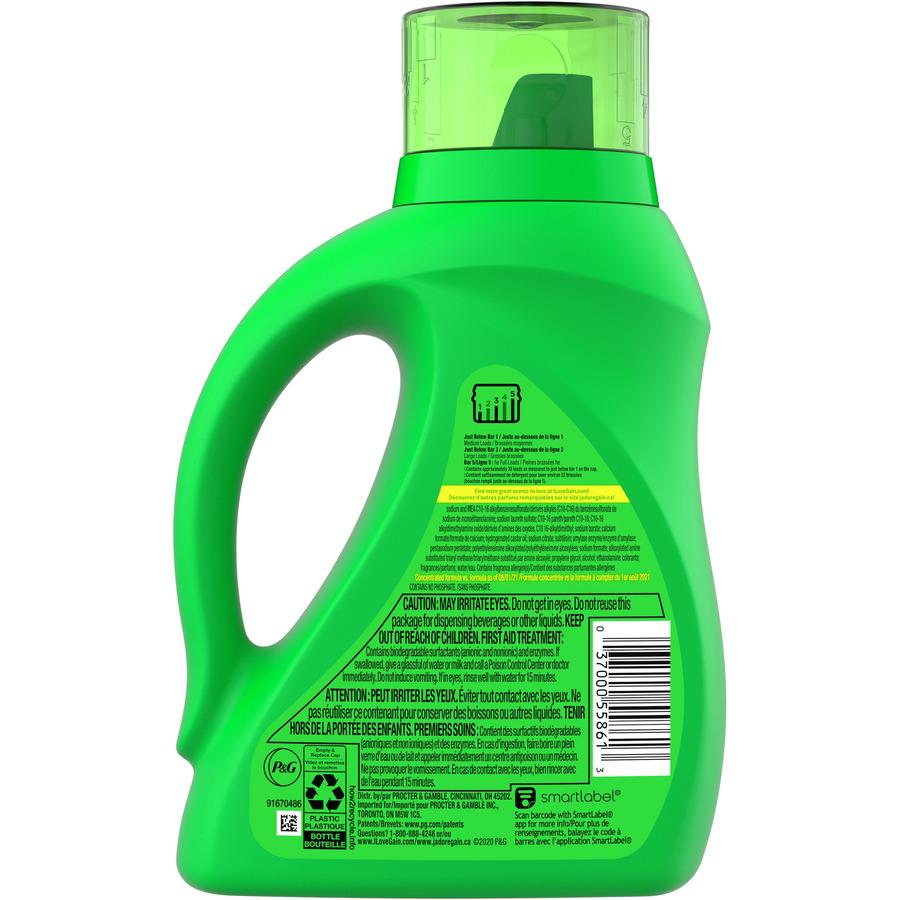 Gain Detergent With Aroma Boost - Liquid - 46 fl oz (1.4 quart) - Original Scent - 1 Bottle - Green. Picture 2