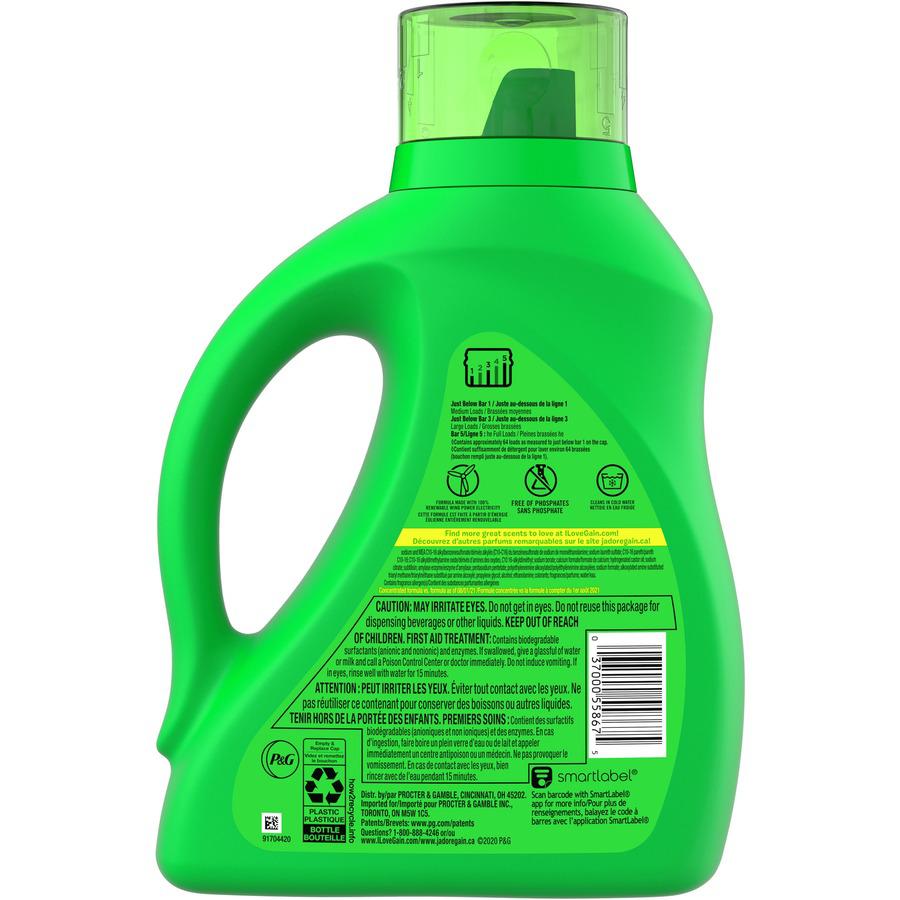 Gain Detergent With Aroma Boost - 92 fl oz (2.9 quart) - Original Scent - 1 Bottle - Green. Picture 2
