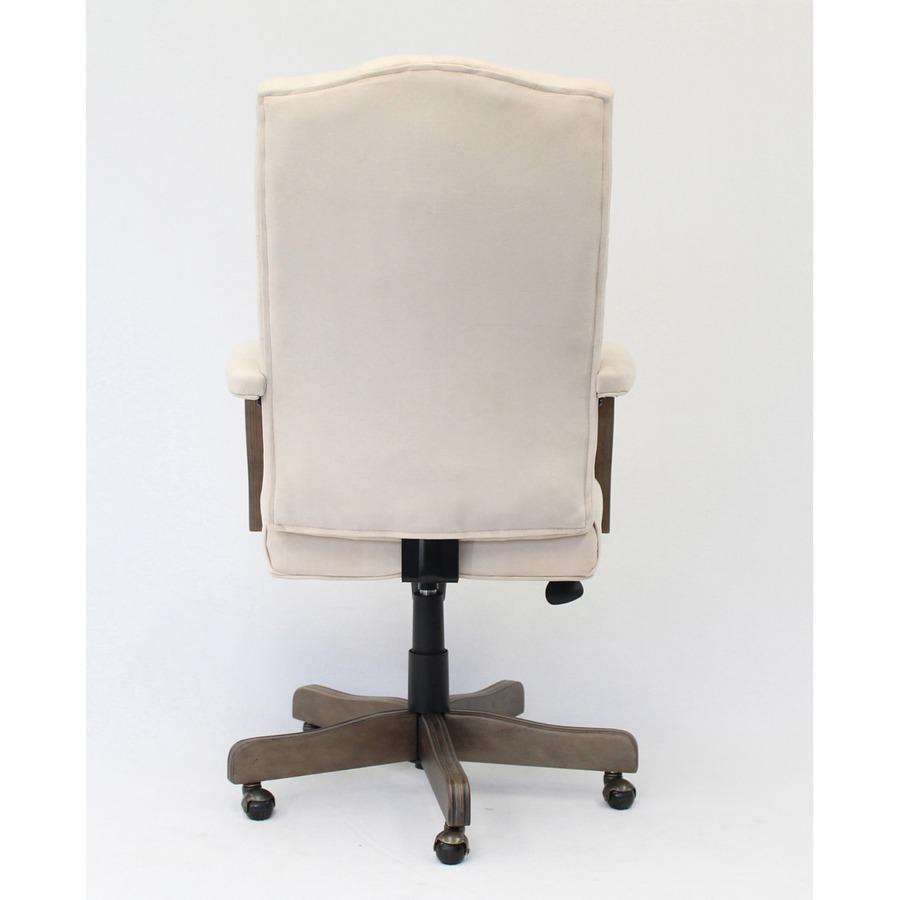 Boss Executive Commercial Linen Chair - Champagne Velvet, Linen Seat - Champagne Velvet, Linen Back - Driftwood Frame - Mid Back - 5-star Base - Armrest - 1 Each. Picture 3