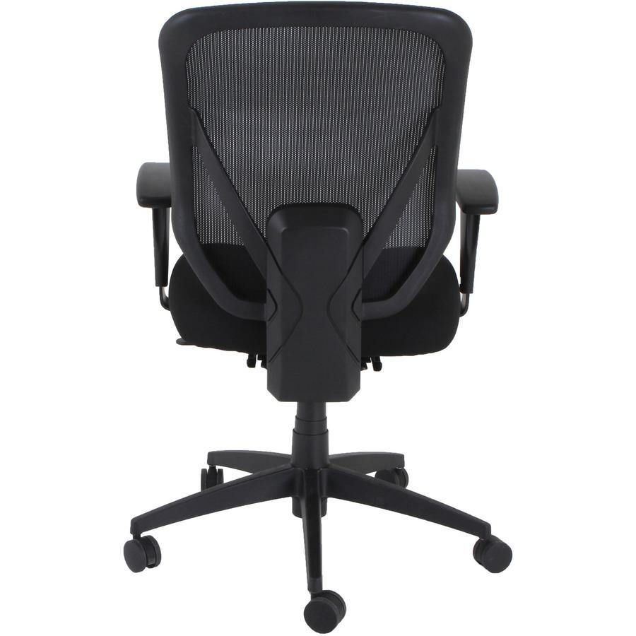 Lorell Executive High-Back Chair - Fabric Seat - Mesh Back - High Back - 5-star Base - Black - Armrest - 1 Each. Picture 16