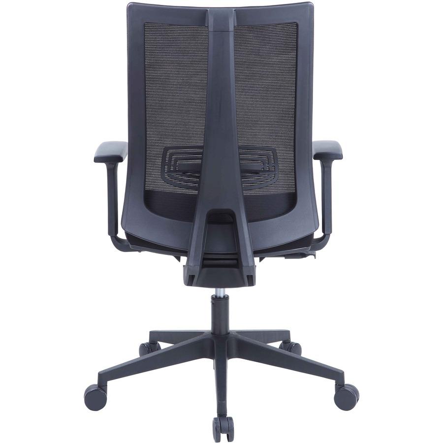 Lorell High-Back Molded Seat Chair - Fabric Seat - High Back - 5-star Base - Black - Armrest - 1 Each. Picture 3