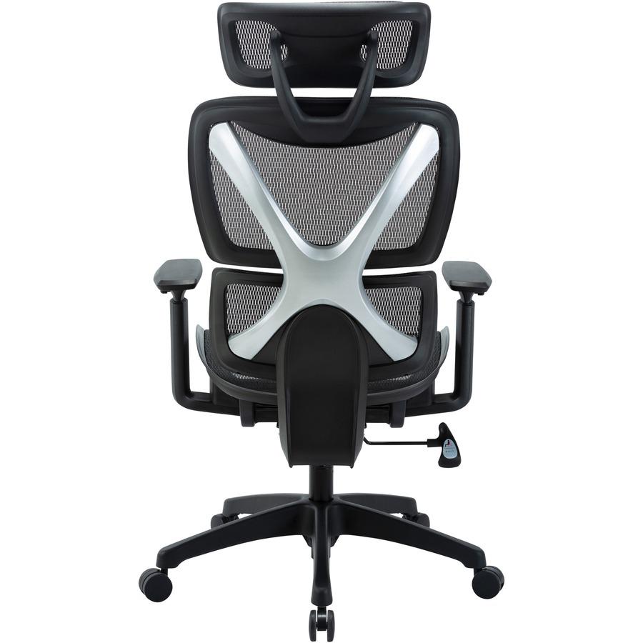 Lorell High-back Mesh Chair - Plastic Frame - High Back - 5-star Base - Black - Armrest - 1 Each. Picture 11