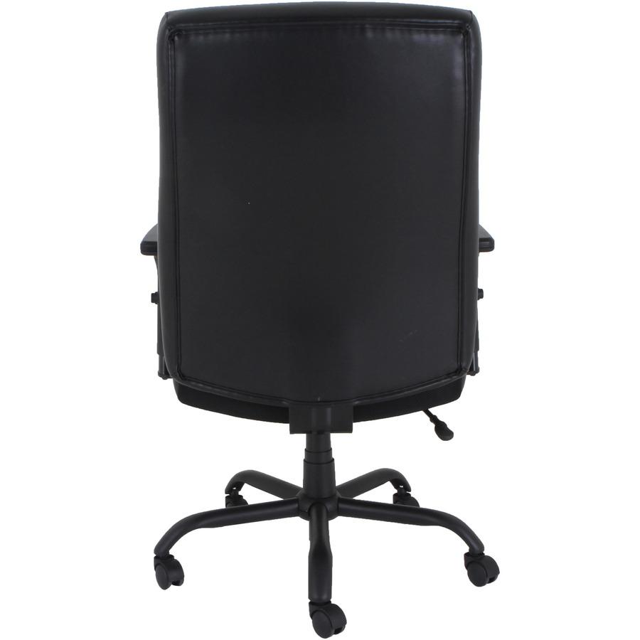 Lorell Executive High-Back Big & Tall Chair - Bonded Leather Seat - Bonded Leather Back - High Back - 5-star Base - Black - Armrest - 1 Each. Picture 5