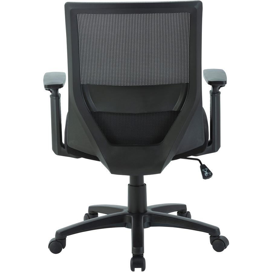 Lorell Mid-Back Mesh Task Chair - Fabric Seat - Mid Back - 5-star Base - Black - Armrest - 1 Each. Picture 9