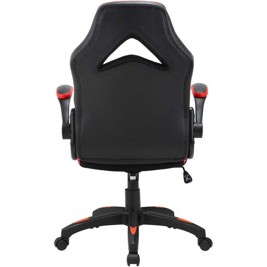 Lorell High-Back Gaming Chair - For Gaming - Vinyl, Nylon - Red, Black, Gray. Picture 13