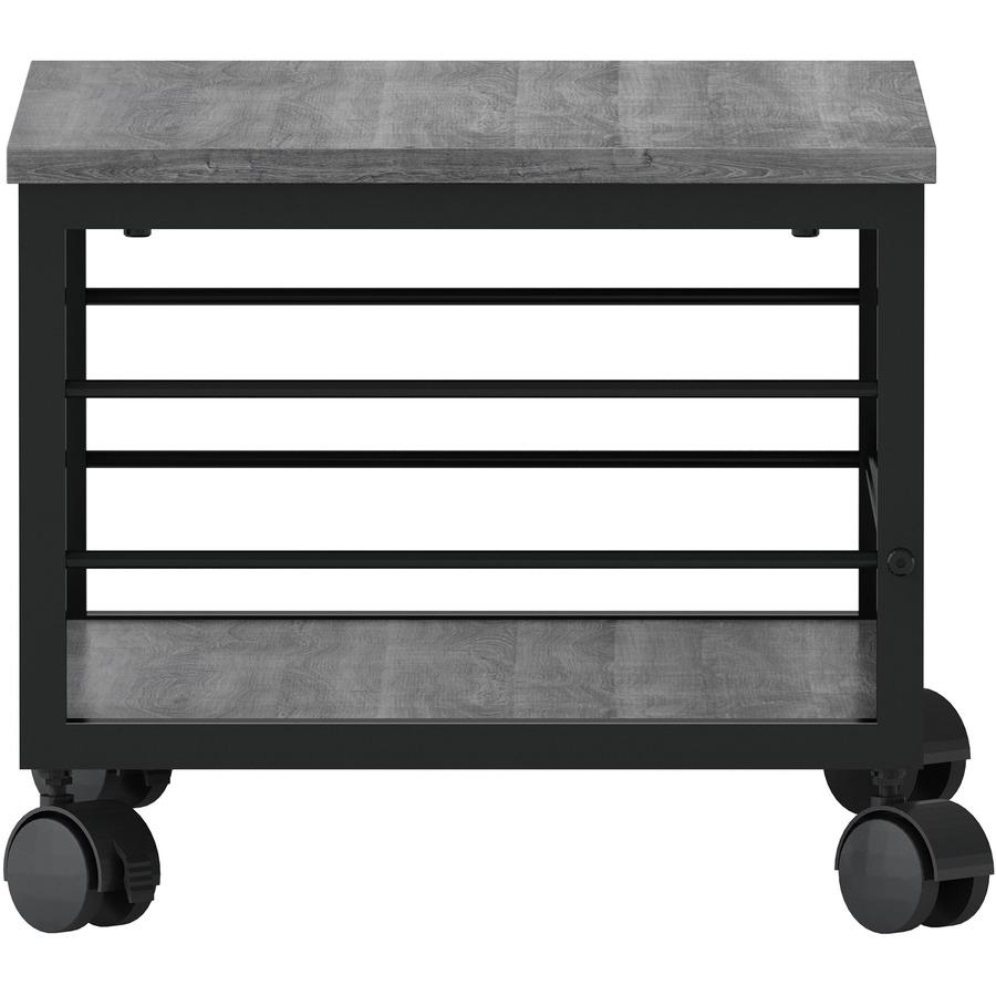 Lorell Underdesk Mobile Machine Stand - 150 lb Load Capacity - 13.2" Height x 18.7" Width x 15.7" Depth - Desk - Powder Coated - Metal, Laminate, Polyvinyl Chloride (PVC) - Charcoal, Black. Picture 8