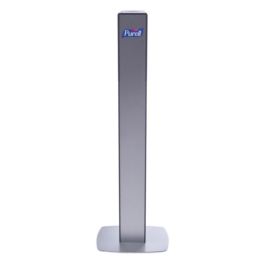 PURELL&reg; MESSENGER ES8 Silver Panel Floor Stand with Dispenser - Floor Stand - Graphite, Silver. Picture 4