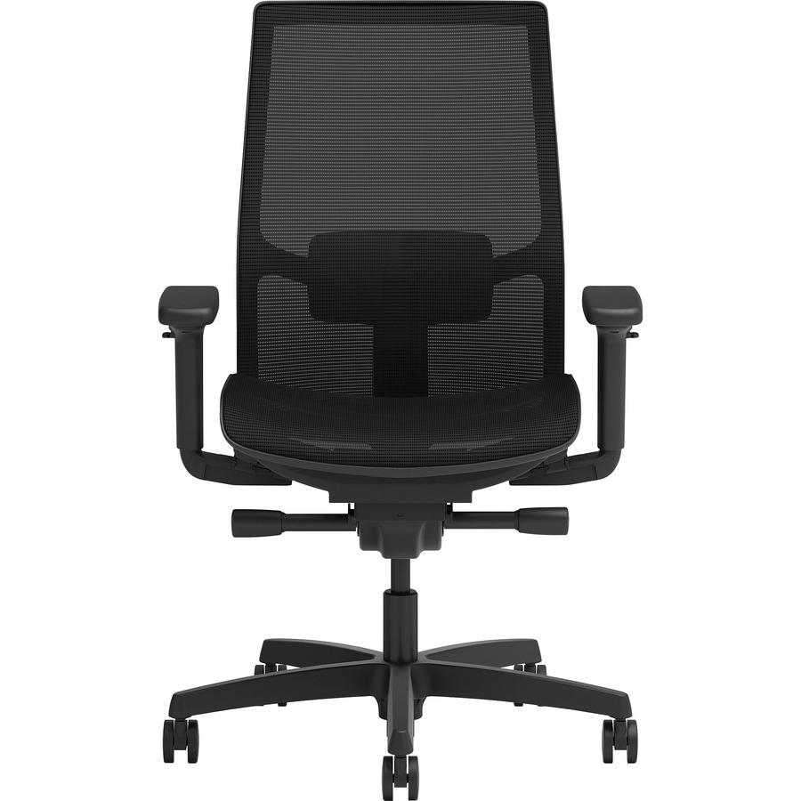 HON Ignition 2.0 Mid-back Mesh Seat Task Chair - Black Mesh Seat - Fog Mesh Back - Mid Back - Black - Armrest - 1 Each. Picture 3