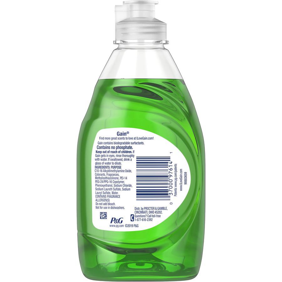 Gain Ultra Original Scent Dishwashing Liquid - 8 fl oz (0.3 quart) - Clean Scent - 12 / Carton - Green. Picture 3