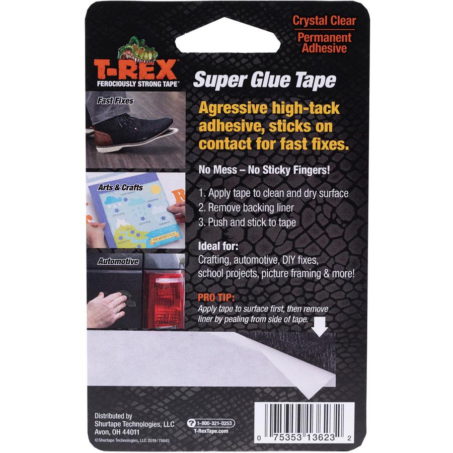 T-REX Double Sided Super Glue Tape - 15 ft Length x 0.75" Width - Acrylic - 1 Each - White. Picture 6