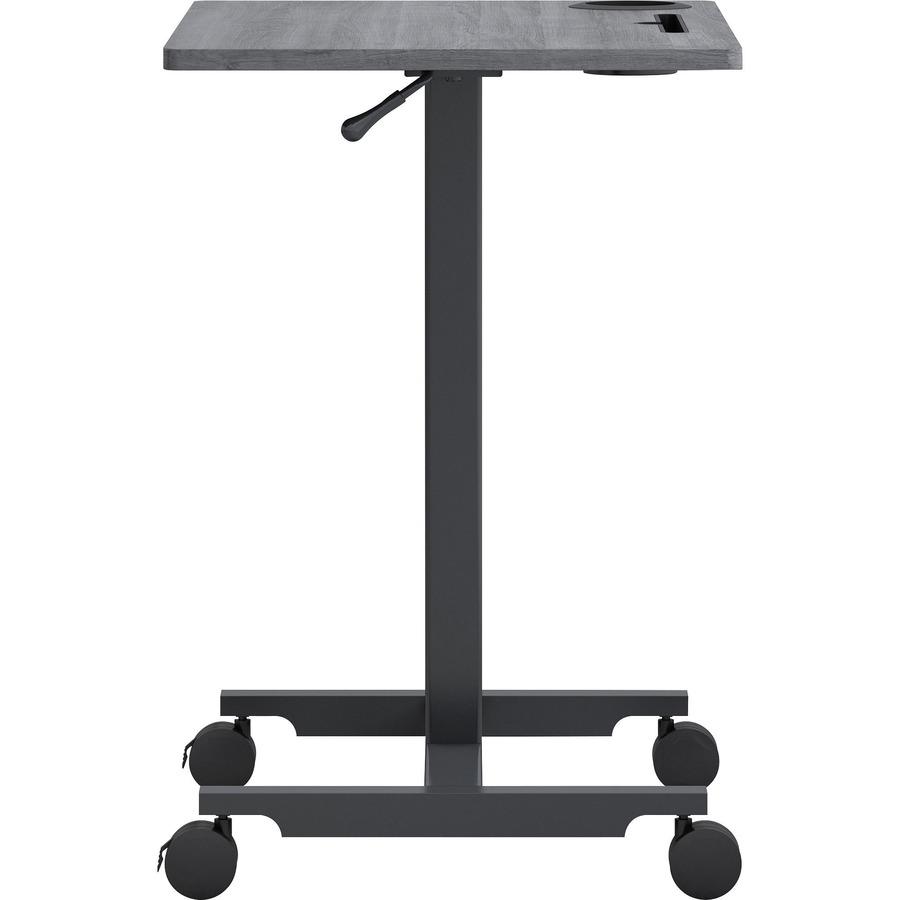Lorell Height-adjustable Mobile Desk - Weathered Charcoal Laminate Top - Powder Coated Base - Adjustable Height - 30" to 43.63" Adjustment - 43" Height x 26.63" Width x 19.13" Depth - Assembly Require. Picture 10