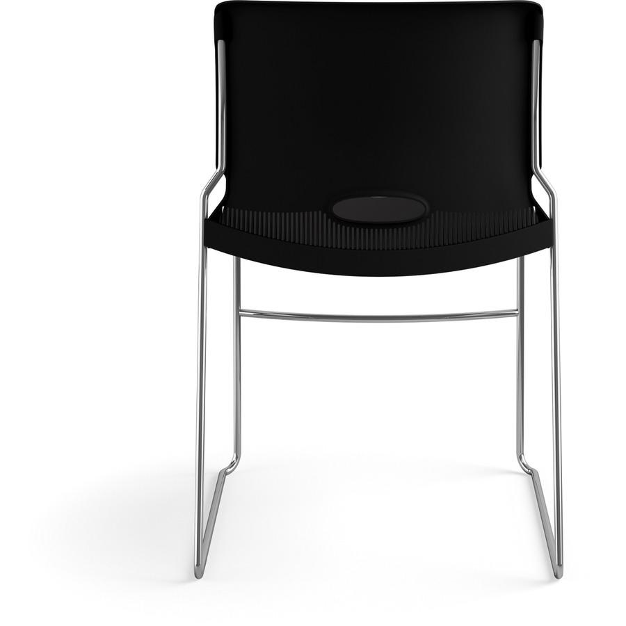 HON 4040 Series High Density Olson Stacker Chair - Onyx Plastic Seat - Onyx Plastic Back - Chrome Steel Frame - 4 / Carton. Picture 7