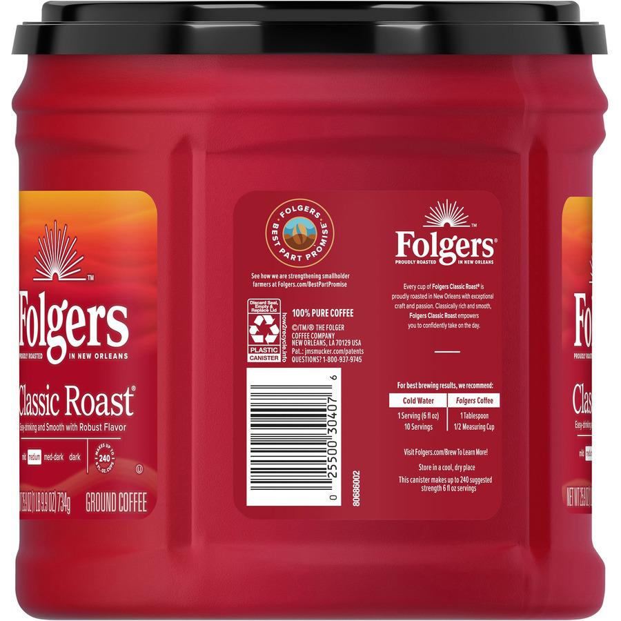 Folgers&reg; Ground Classic Roast Coffee - Medium - 25.9 oz - 6 / Carton. Picture 8