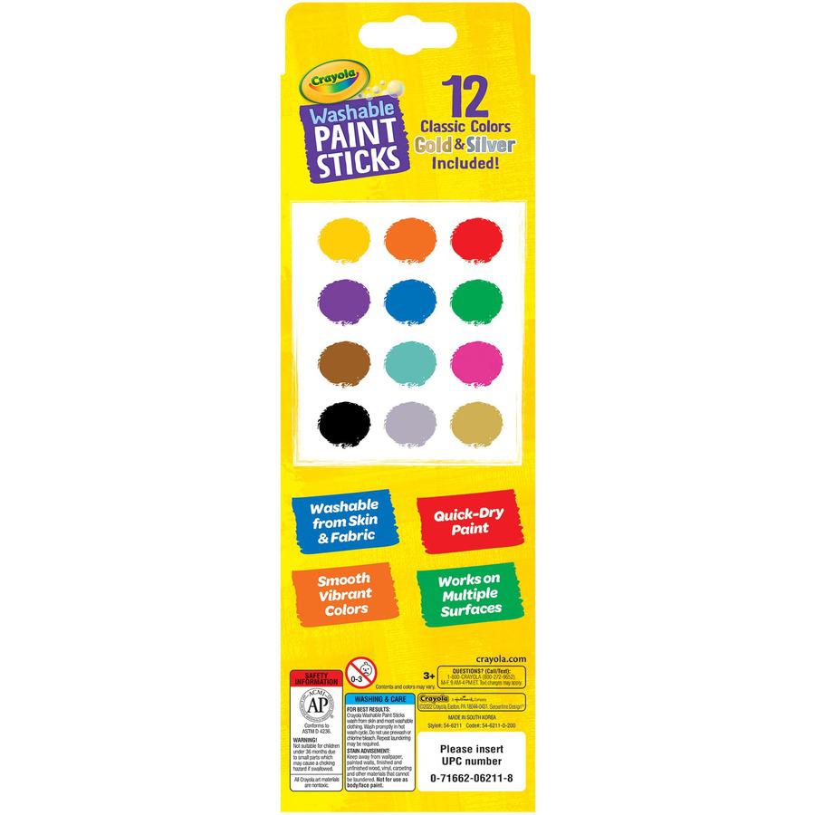 Crayola Project Quick-Dry Paint Sticks - Stick - 1 Pack - Multicolor. Picture 3