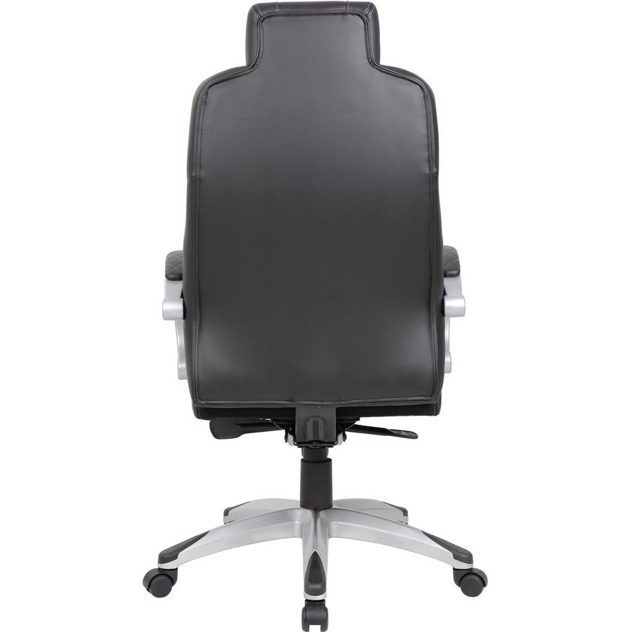 Boss Hinged Arm Executive Chair - Black Vinyl Seat - Black Back - 5-star Base - Armrest - 1 Each. Picture 8