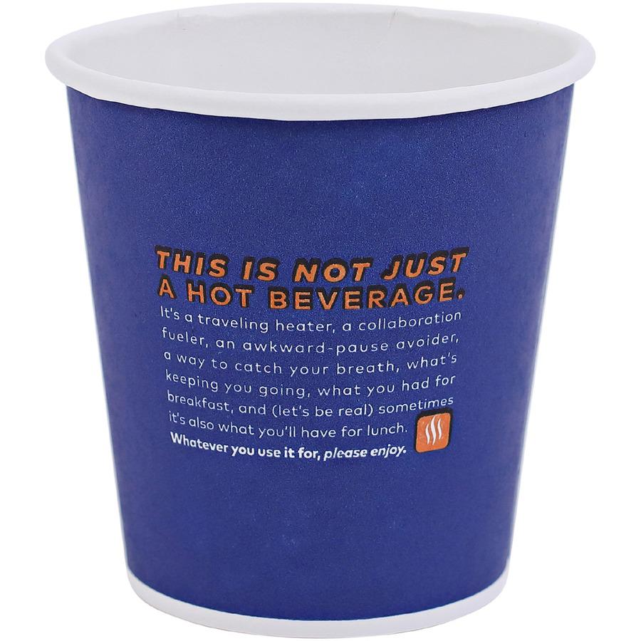 Flavia 10 oz Hot Beverage Paper Cups - 1000 / Carton - Blue - Paper - Beverage, Hot Drink. Picture 4
