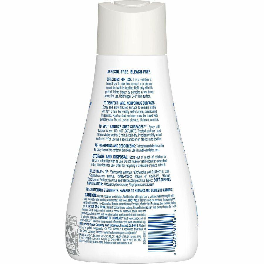 Clorox Disinfecting, Sanitizing, and Antibacterial Mist - 16 fl oz (0.5 quart) - Eucalyptus Peppermint Scent - 1 Each - Non-aerosol, Bleach-free - White. Picture 10