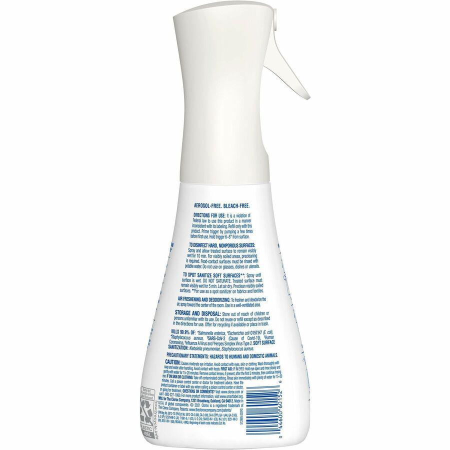 Clorox Disinfecting, Sanitizing, and Antibacterial Mist - 16 fl oz (0.5 quart) - Eucalyptus Peppermint Scent - 1 Each - Non-aerosol, Bleach-free - White. Picture 8