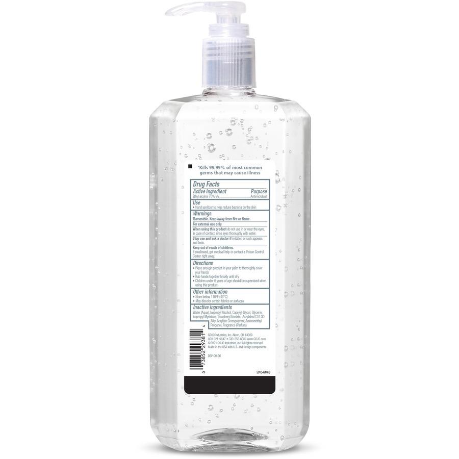 PURELL&reg; Advanced Hand Sanitizer Gel - 50.7 fl oz (1500 mL) - Pump Bottle Dispenser - Kill Germs - Hand, Reception, Classroom, Outdoor, Medical - Clear - Paraben-free, Phthalate-free, Preservative-. Picture 3
