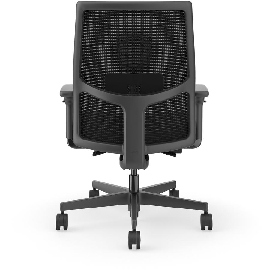 HON Ignition 2.0 Mid-back Big & Tall Task Chair - Black Foam Seat - Black Back - Black Frame - Mid Back - 5-star Base - Armrest - 1 Each. Picture 7