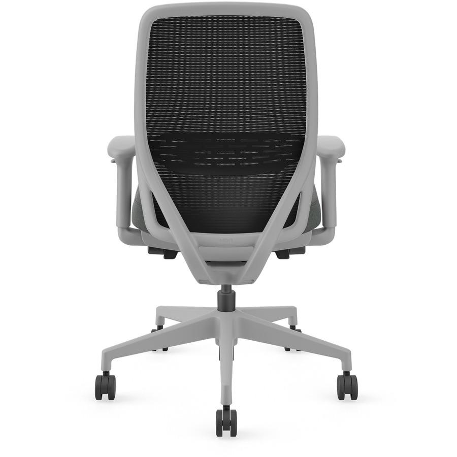 HON Nucleus Task Chair KD - Black Fabric Seat - Black Back - Titanium Frame - Armrest - 1 Each. Picture 5